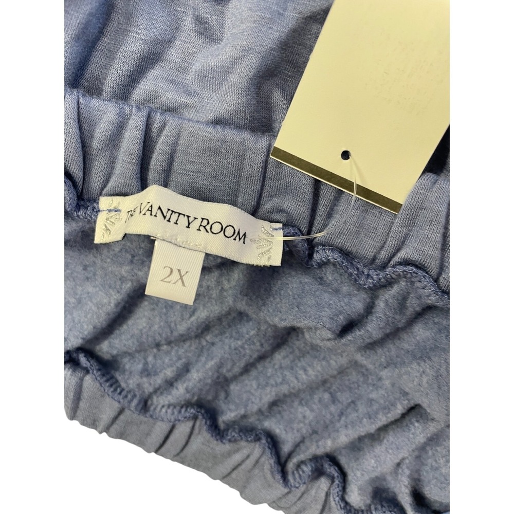 The Vanity Room Off Shoulder Dress Womens Size Plus 2X fleece‎ Blue Stretch NWT - Picture 12 of 16